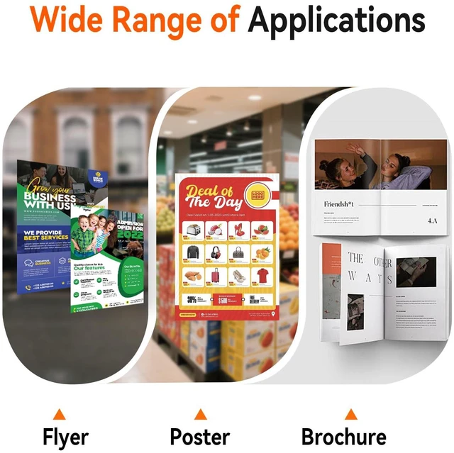 Alt view image 7 of 7 - 180gsm Glossy Inkjet Photo Paper 8.5x11 inches - 220 Sheets High Glossy Printer Paper 48lb 8.5mil for Dye Ink, Fast Dry, Smudge Resistant, for Brochure Paper, Professional Picture Paper