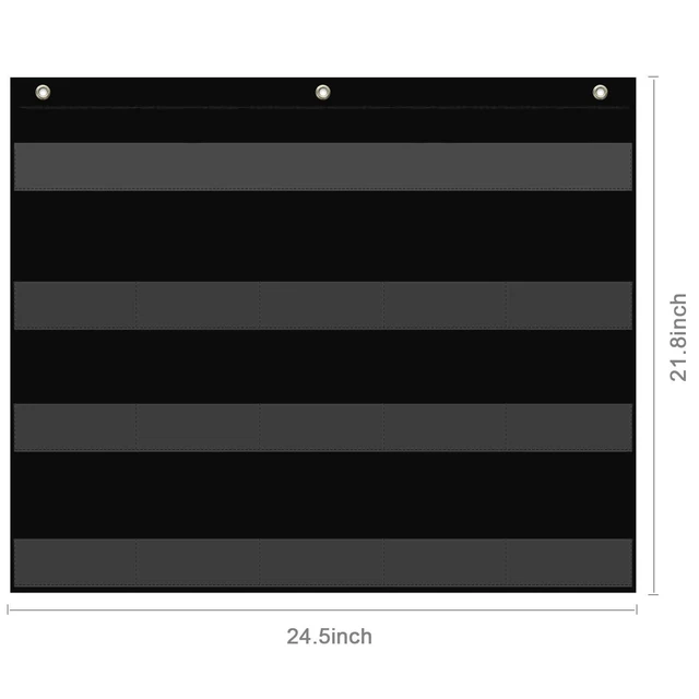 Alt view image 2 of 7 - Class Jobs Pocket Chart with 70 Colorful Dry Erase Cards and 3 Hooks,Class Management Educational Pocket Chart Teacher's Helper Size: 24.5x21.8inch Bulletin Board for Classroom (Black)