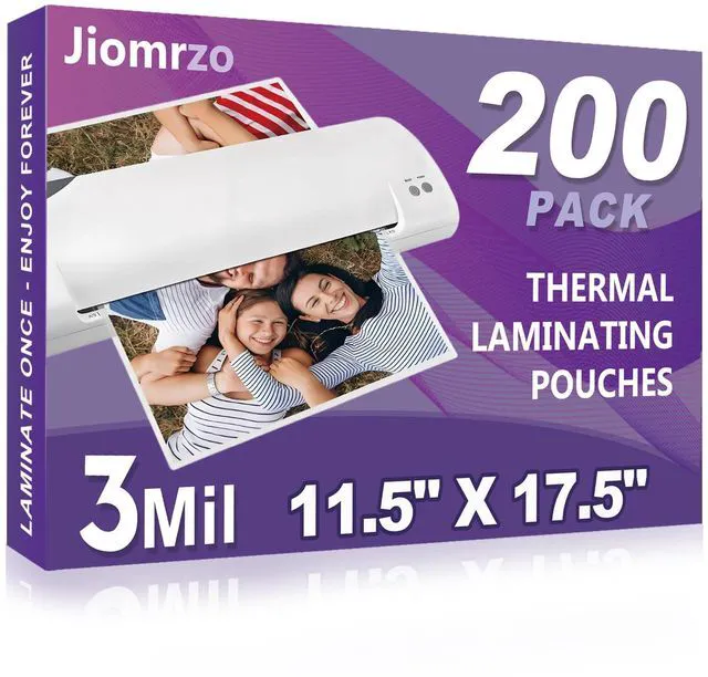 Main image of 200 Pack Premium Laminating Sheets, 11.5 x 17.5 Inch, 3 Mil Holds 11 x 17 Inch Sheets, Upgraded Clear A3 Thermal Laminating Pouches with Round Corner, for Laminator