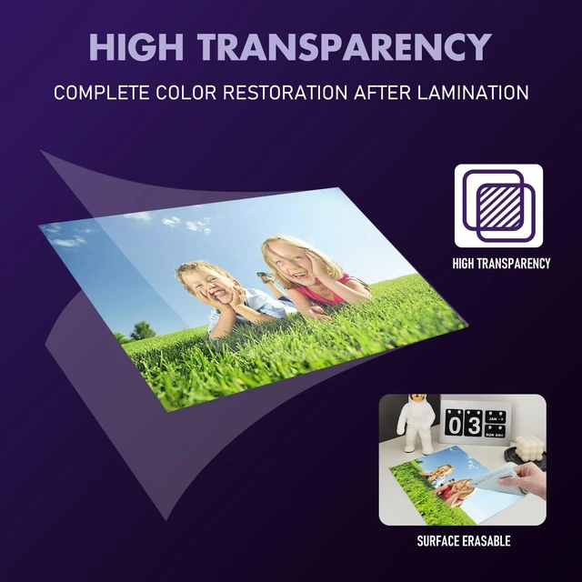 Alt view image 2 of 7 - 200 Pack Premium Laminating Sheets, 11.5 x 17.5 Inch, 3 Mil Holds 11 x 17 Inch Sheets, Upgraded Clear A3 Thermal Laminating Pouches with Round Corner, for Laminator