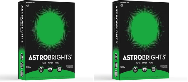 Main image of Astrobrights Color Paper, 8.5 x 11, 24 lb/89 GSM, Gamma Green, 500 Sheets (21548) (Pack of 2)