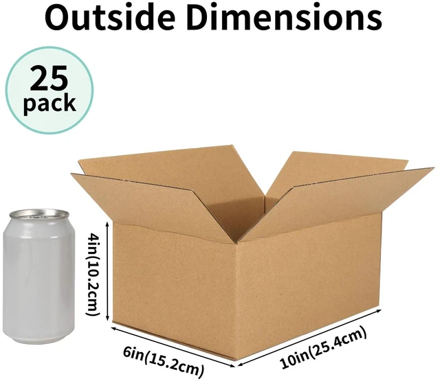Alt view image 2 of 7 - 25 Packs 10x6x4 Shipping Boxes, Brown Mailing Boxes Corrugated Cardboard Boxes for Small Business, Easy Assemble for Shipping Packing Mailing Bulk