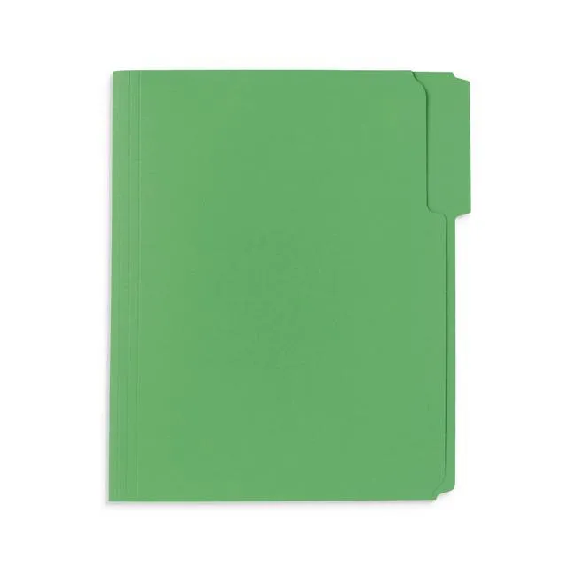 Alt view image 3 of 6 - 50 Green Fastener File Folders, Letter, 2 Prong Durable 11pt Green Paper, Letter Size, 1/3 Cut Reinforced Tabs, Bonded 2 Prong Fasteners, Medical, Law and Office Files