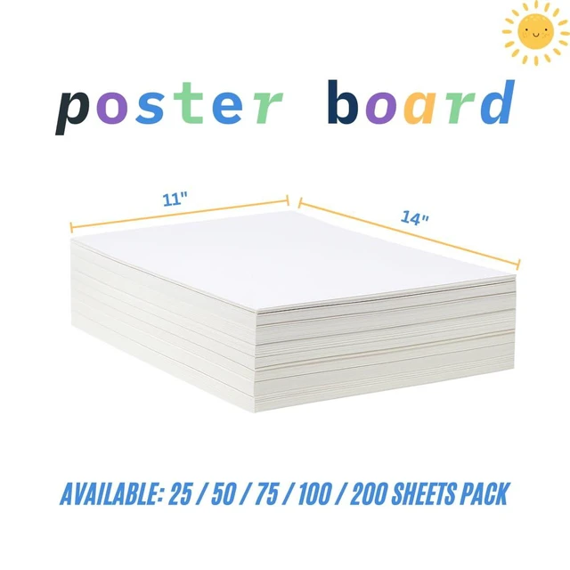 Alt view image 2 of 7 - 11" x 14" White Poster Board, 200 Sheets Superb Multipurpose Bulk Poster Board for School, Office, and Craft Projects, 256-84-005