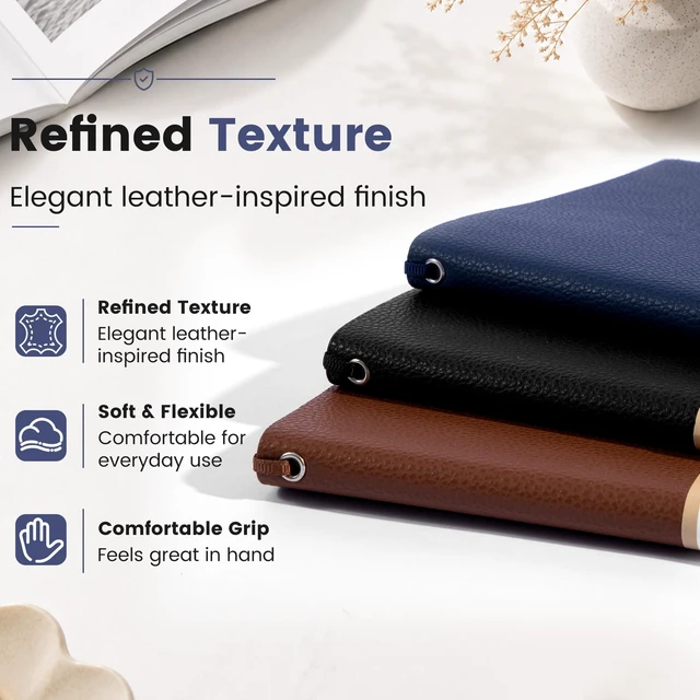 Alt view image 2 of 7 - College Ruled Journal for Men & Women, Softcover A5 Leather Notebook 3 Pack, 176 Pages, 100 GSM Paper, Vegan Leather, Customizable Bookmark, Lay-Flat, Daily Writing, Journaling, Work & School