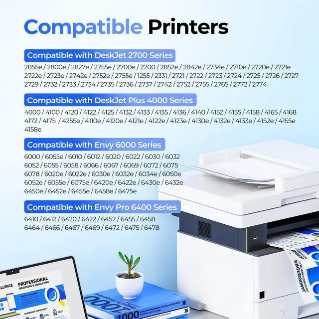 Alt view image 2 of 7 - 67XL Ink Cartridges for HP Ink 67, Compatible for HP 67 Ink Cartridges Black/Color Combo Pack Work for HP DeskJet 2855e 4255e 2827e 4227e 2755e 2842e 4155e 2852e Envy 6055e 6000 6455e (Black, Color)