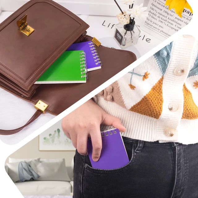 Alt view image 6 of 7 - Pocket Notebook 3x5 Inch, 42Packs Mini Top Bound Spiral Notepads Bulk | Memo Pads 6 Colored 60Sheets/120Pages (80GSM), Small Notepads for Listing, Planning, Note Taking