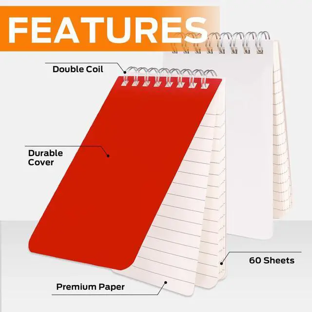Alt view image 4 of 7 - Pocket Notebook 3x5 Inch, 42Packs Mini Top Bound Spiral Notepads Bulk | Memo Pads 6 Colored 60Sheets/120Pages (80GSM), Small Notepads for Listing, Planning, Note Taking