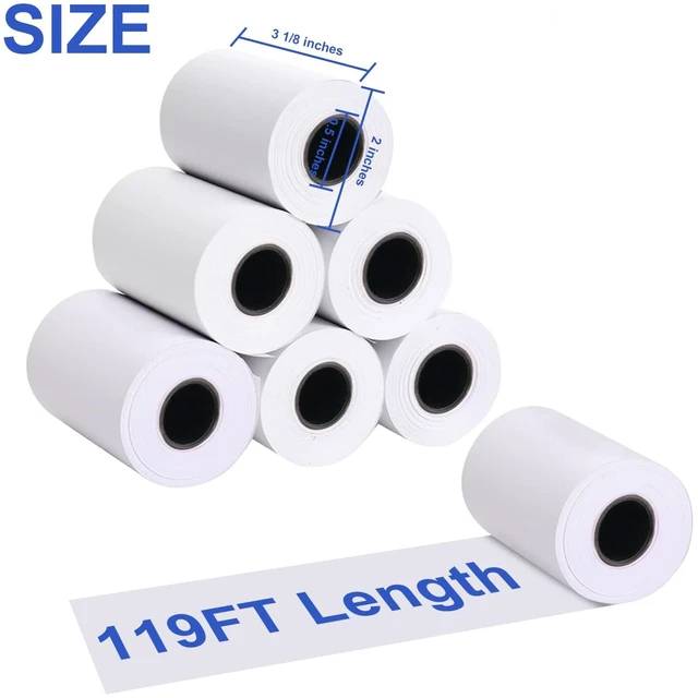Alt view image 2 of 6 - Thermal Paper 3 1/8 x 119ft Pos Receipt Paper, 50 Rolls Cash Register Roll TM-T88 T-20 T-90 SRP-350 370