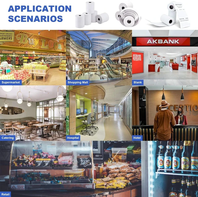 Alt view image 5 of 6 - Thermal Paper 3 1/8 x 119ft Pos Receipt Paper, 50 Rolls Cash Register Roll TM-T88 T-20 T-90 SRP-350 370