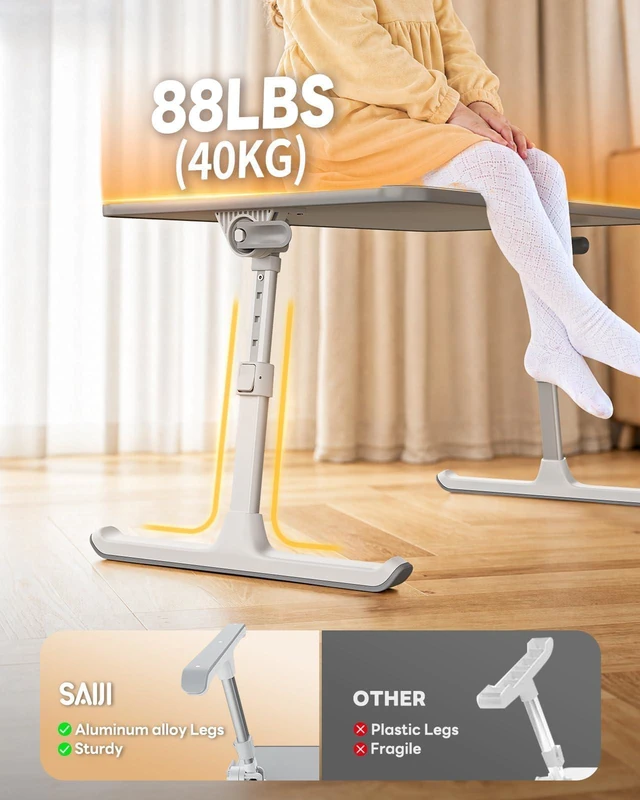 Alt view image 4 of 7 - Non-Slip Leather Lap Desk Laptop Bed Tray Table, Laptop Stand for Bed Portable Lightweight Standing Desk for Writing Eating Reading Couch Sofa Floor with Laptop Stopper