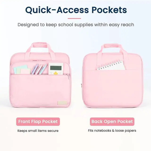 Alt view image 3 of 7 - Zipper Binder Bag, 2 Inch 3 Ring O-Ring Binder, 5-Tab Dividers Folder Expanding File Folder, Paper Organizer Holds 900 Sheets, Binder Storage with Handle, School Classroom Office Supplies, Blue