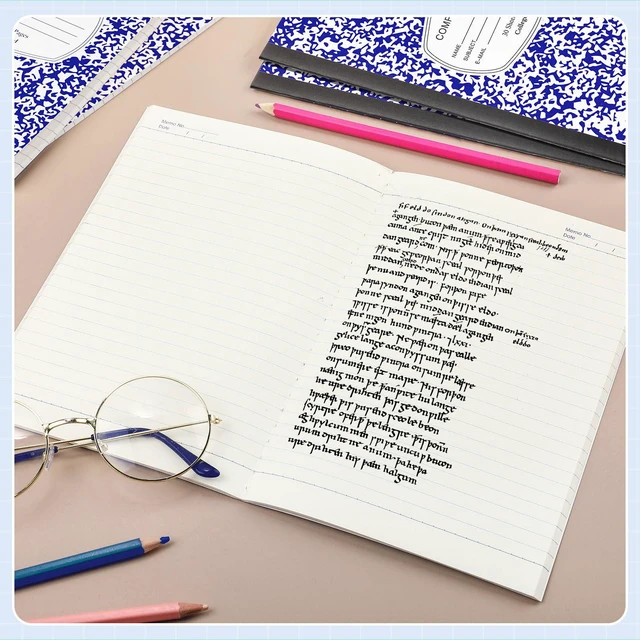 Alt view image 7 of 7 - 100 Pack College Ruled Composition Notebooks A5,Blue 30 Sheets/60 Pages Marble Cover Composition Journals Bulk for Back to School Classroom High College School Supplies