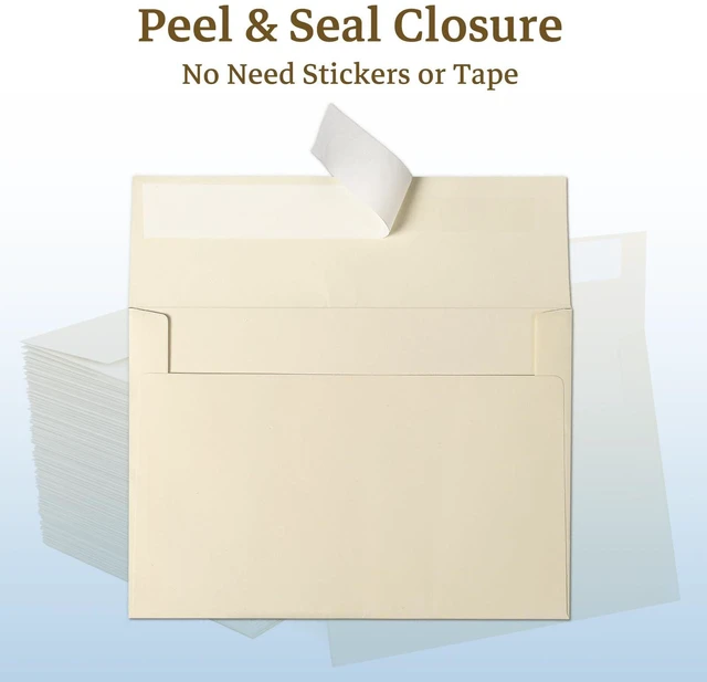 Alt view image 5 of 7 - A2 Cream Folded Blank Cards and Envelopes 100 Pack 4.25 x 5.5 Ivory Cardstock and A2 Envelopes Self Seal 100 for Wedding, Invitations, Thank You Cards & All Occasion