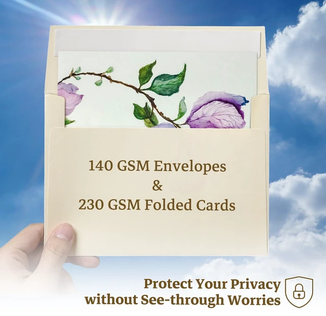 Alt view image 6 of 7 - A2 Cream Folded Blank Cards and Envelopes 100 Pack 4.25 x 5.5 Ivory Cardstock and A2 Envelopes Self Seal 100 for Wedding, Invitations, Thank You Cards & All Occasion