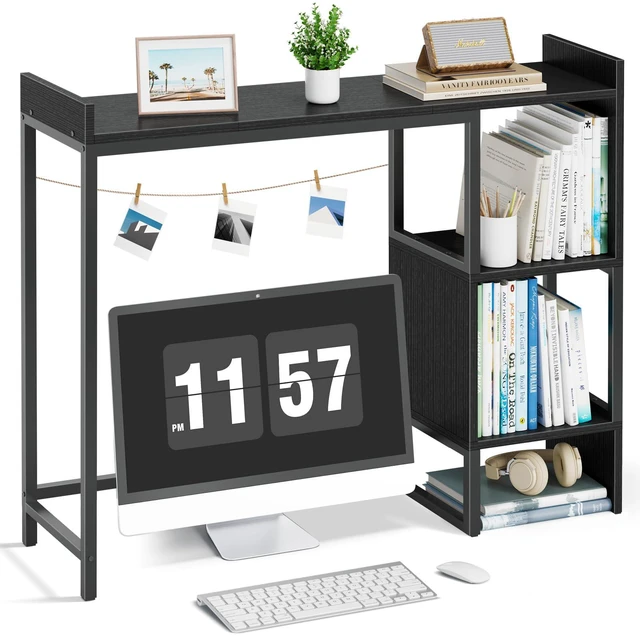 Main image of Black Desk Hutch Top Only Dorm, Desktop Shelf Bookshelf 37" Organizer Shelves for Computer Dorm Office