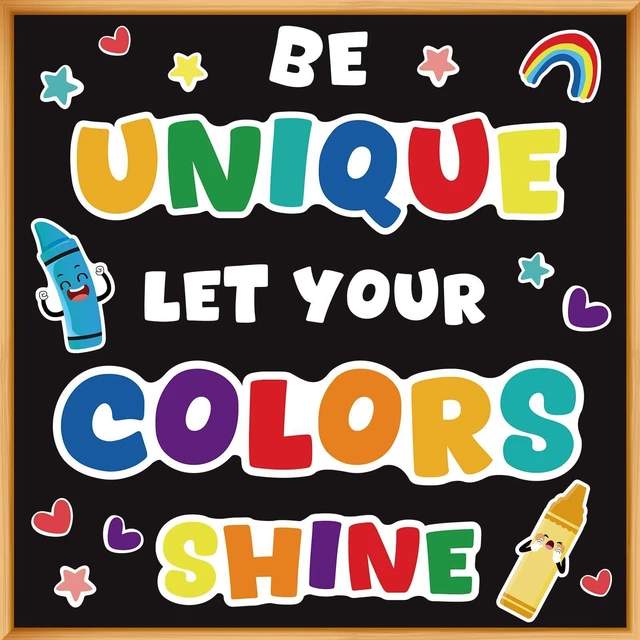 Main image of Classroom Bulletin Board Decoration Set Crayon Wall Door Decor Colorful Crayon Classroom Decorations for Kindergarten Preschool Elementary Middle School(Be Unique Let Your Colors Shine)