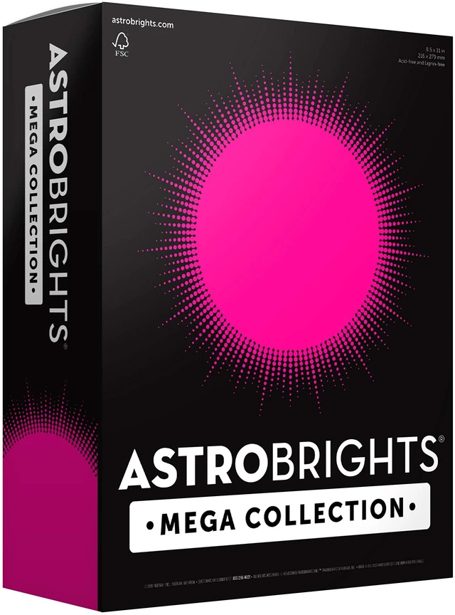 Main image of Mega Collection, Colored Paper, Bright Pink, 625 Sheets, 24 lb/89 gsm, 8.5" x 11" - MORE SHEETS! (91674)