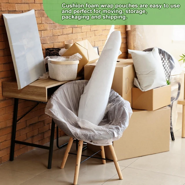 Alt view image 7 of 7 - 20 Pcs 24 x 32 Inch Extra Large Foam Packing Pouches, Moving Supplies Cushion Foam Pouches for Moving, Protect Dishes, Glassware, Photo Frame, Canvas Artwork, China, Home Appliances for Shipping