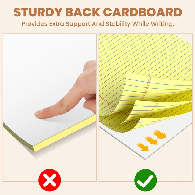 Alt view image 4 of 6 - 6pcs Legal Pads 8.5 x 11, Perforated Colored Notepad 8.5x11, 50Sheets/Pad Writing Pads 8.5x11, College Ruled Thick Paper, Lined Note Pads with Sturdy Backing, Office & School Supplies