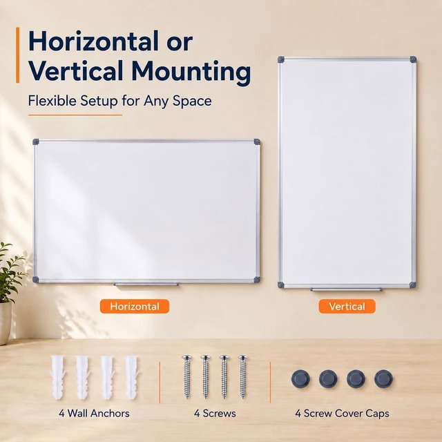 Alt view image 4 of 7 - Magnetic White Board 48 x 36 Dry Erase Board for Wall 4 x 3 ft Wall Mounted Aluminum Frame Whiteboards Easy Cleaning Dry Erase Writing Surface,For Home Office Classroom Teaching