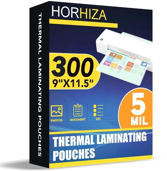 Main image of 300 Pack 5 Mil Laminating Sheets, Holds 8.5 x 11 Inch Sheets 9 x 11.5 Inches Thermal Laminating Pouches for Laminator, Clear, Letter Size, Office and School Supplies
