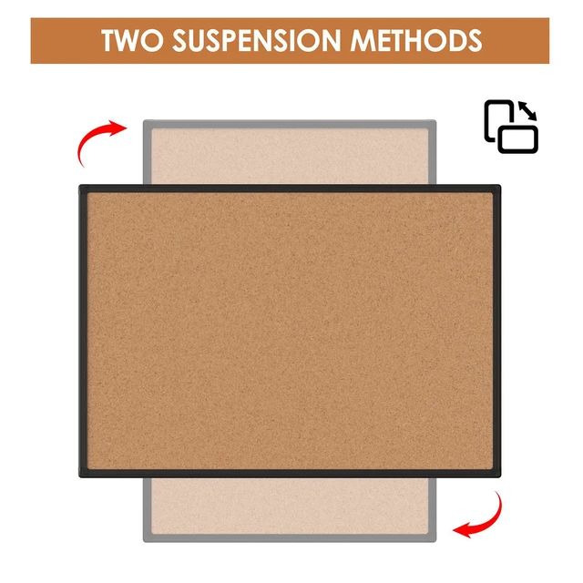Alt view image 6 of 7 - Cork Board Bulletin Board 20 x 30, Black Aluminium Framed Corkboard, Office Board for Wall Cork, Large Wall Mounted Notice Pin Board with 16 Push Pins for School, Home & Office
