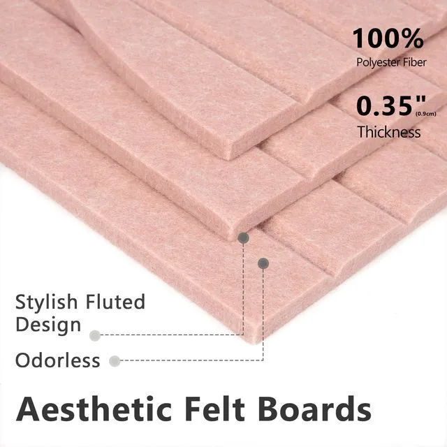 Alt view image 4 of 7 - Felt Bulletin Board 47" x 24", Cork Board Alternative with 30 Push Pins 4 Customizable Modular Decorative Felt Pin Board, Vision Board for Office Home Bedroom Wall Decor, Photo Picture Display