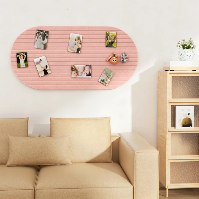 Alt view image 7 of 7 - Felt Bulletin Board 47" x 24", Cork Board Alternative with 30 Push Pins 4 Customizable Modular Decorative Felt Pin Board, Vision Board for Office Home Bedroom Wall Decor, Photo Picture Display