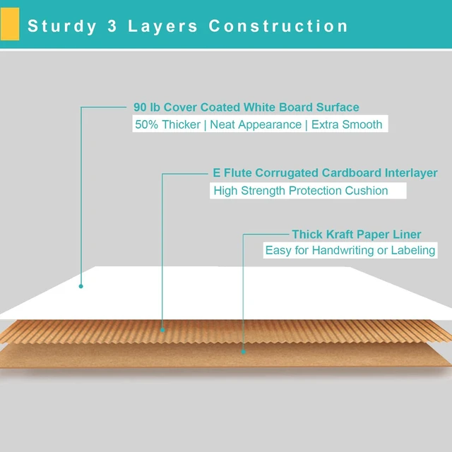 Alt view image 3 of 7 - 13x10x3 White Shipping Boxes Corrugated Cardboard Box 24 Pack Tab Locking Literature Mailer Flat Empty Gift Packing Supplies - Packaging for Small Business