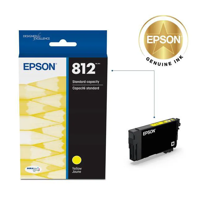 Alt view image 2 of 5 - 812 Genuine Standard Capacity Yellow Ink Cartridge T812420 Works With WorkForce Pro WF-7310 WF-7820 WF-7840 EC-C7000 Printers