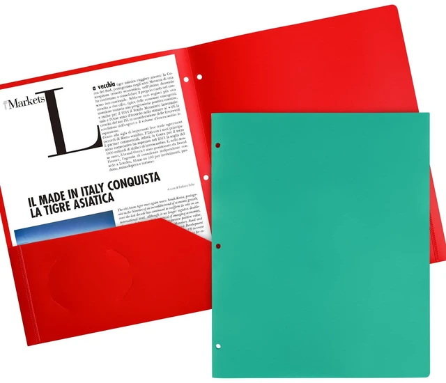 Alt view image 5 of 7 - Plastic Folders, 2 Pockets and 3 Hole, Letter Size,12 Colors Suitable for organizing school assignments, office documents, and family files. 12 vibrant colors for easy categorization