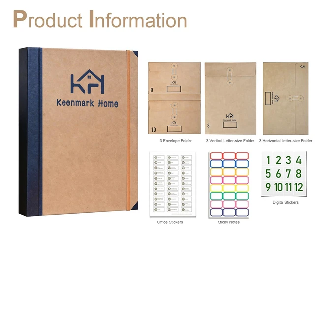 Alt view image 5 of 7 - Expandable Important Document Organizer with Labeled Pockets Expandable labeled pockets organize important papers, passports, certificates, insurance, medical, tax and legal records