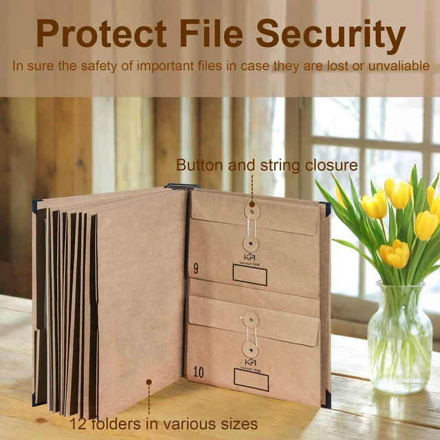 Alt view image 6 of 7 - Expandable Important Document Organizer with Labeled Pockets Expandable labeled pockets organize important papers, passports, certificates, insurance, medical, tax and legal records