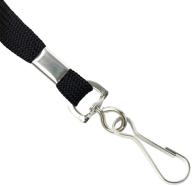 Alt view image 4 of 6 - Lanyards Safety Black Lanyards Neck Flat Premium Breakaway Badge Lanyard with J-Hook for ID Nametag Badge Holder (Black, 50 PCS) (Pack of 2)