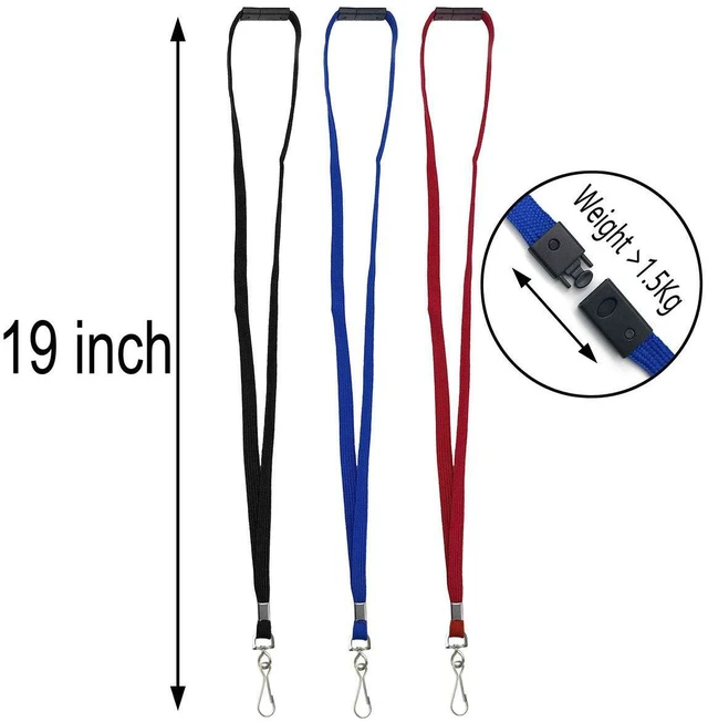 Alt view image 2 of 6 - Lanyards Safety Black Lanyards Neck Flat Premium Breakaway Badge Lanyard with J-Hook for ID Nametag Badge Holder (Black, 50 PCS) (Pack of 2)