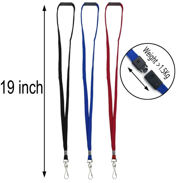 Alt view image 2 of 6 - Lanyards Safety Black Lanyards Neck Flat Premium Breakaway Badge Lanyard with J-Hook for ID Nametag Badge Holder (Green, 50 PCS) (Pack of 2)