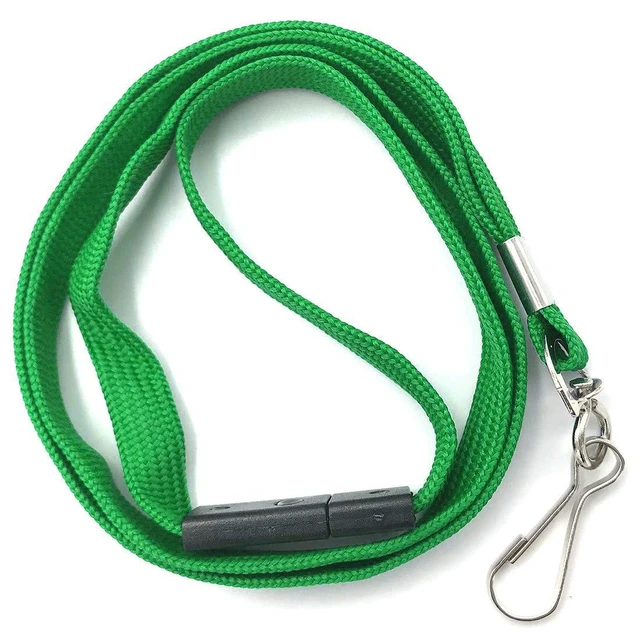 Alt view image 5 of 6 - Lanyards Safety Black Lanyards Neck Flat Premium Breakaway Badge Lanyard with J-Hook for ID Nametag Badge Holder (Green, 50 PCS) (Pack of 2)