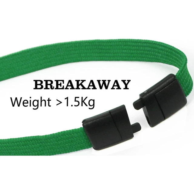Alt view image 3 of 6 - Lanyards Safety Black Lanyards Neck Flat Premium Breakaway Badge Lanyard with J-Hook for ID Nametag Badge Holder (Green, 50 PCS) (Pack of 2)