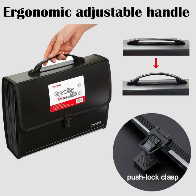 Alt view image 5 of 6 - 2 Pack 25 Pockets Letter Size/A4 Accordion File Organizer with Handle, Expanding File Folder, Expandable Document Paper Organizer for Travel School Office