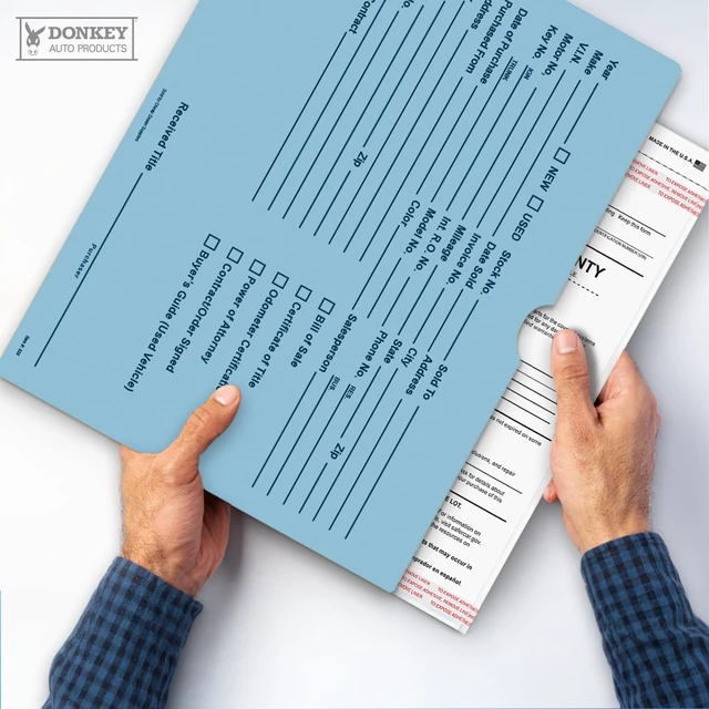 Alt view image 7 of 7 - Printed Vehicle Deal Envelopes 9x12 Deal Jackets (100 shrink wrapped) (Blue)