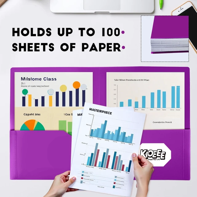 Alt view image 5 of 7 - 48Pcs Plastic Folders with Pockets (Multi-Colored),Fit Letter Size Paper,Durable Heavy Duty,2-Pocket Folder for School Office or Home,Durable Acid-Free Poly,Back to School Supplies Bulk