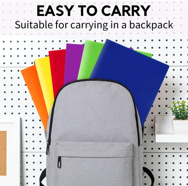 Alt view image 6 of 7 - 48Pcs Plastic Folders with Pockets (Multi-Colored),Fit Letter Size Paper,Durable Heavy Duty,2-Pocket Folder for School Office or Home,Durable Acid-Free Poly,Back to School Supplies Bulk