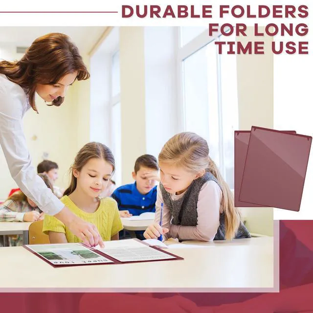 Alt view image 6 of 7 - 72 Pcs Plastic Take Home Folders with 2 Pockets Parent Teacher Classroom Communication Homework Folder for Students Parent Teacher Connect (Dark Red)