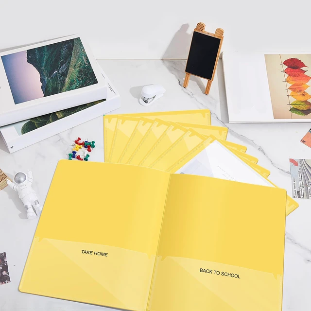 Alt view image 4 of 7 - 72 Pcs Plastic Take Home Folders with 2 Pockets Parent Teacher Classroom Communication Homework Folder for Students Parent Teacher Connect (Yellow)