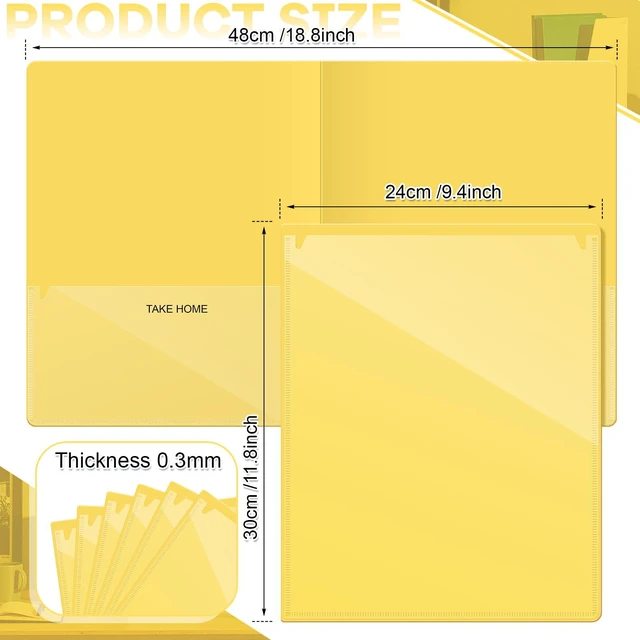 Alt view image 2 of 7 - 72 Pcs Plastic Take Home Folders with 2 Pockets Parent Teacher Classroom Communication Homework Folder for Students Parent Teacher Connect (Yellow)