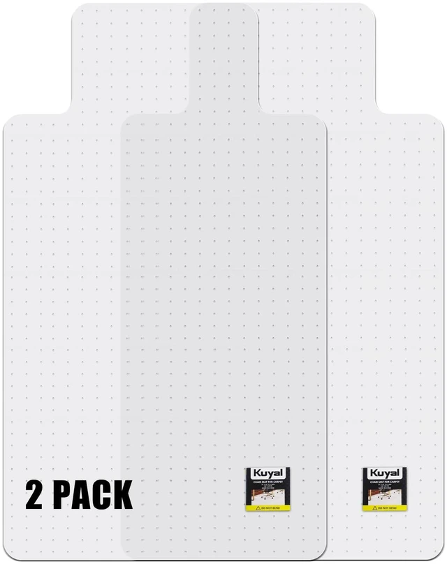 Main image of Office Chair Mat for Carpet,2Pack Clear Heavy Duty Computer Chair Mat 32''x55'', Under Desk Protector Carpeted Floors Mat with Lip, Easy Chair Movement,Ship Flat