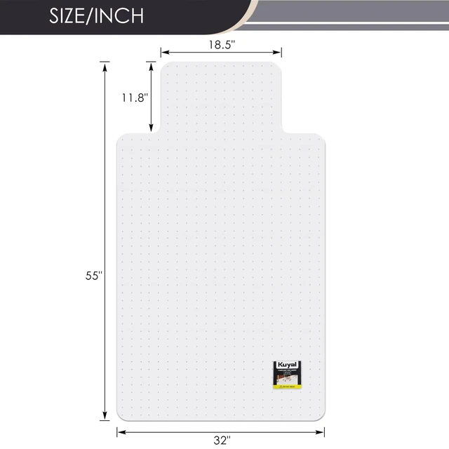Alt view image 4 of 7 - Office Chair Mat for Carpet, Clear Heavy Duty Computer Chair Mat 32''x55'', Under Desk Protector Carpeted Floors Mat with Lip, Easy Chair Movement,Ship Flat
