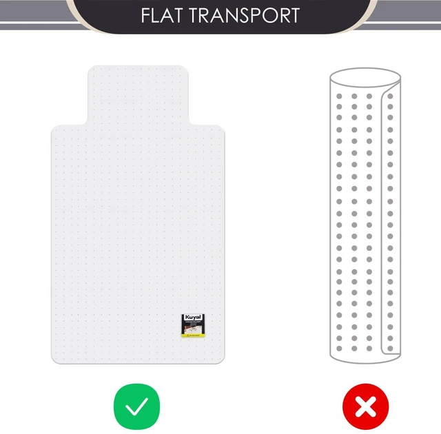 Alt view image 7 of 7 - Office Chair Mat for Carpet, Clear Heavy Duty Computer Chair Mat 32''x55'', Under Desk Protector Carpeted Floors Mat with Lip, Easy Chair Movement,Ship Flat