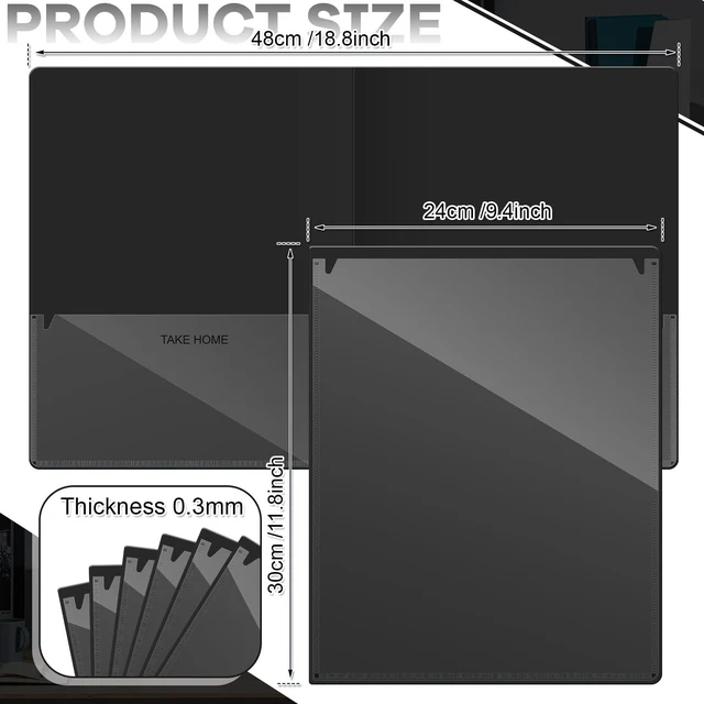 Alt view image 2 of 7 - 72 Pcs Plastic Take Home Folders with 2 Pockets Parent Teacher Classroom Communication Homework Folder for Students Parent Teacher Connect (Black)